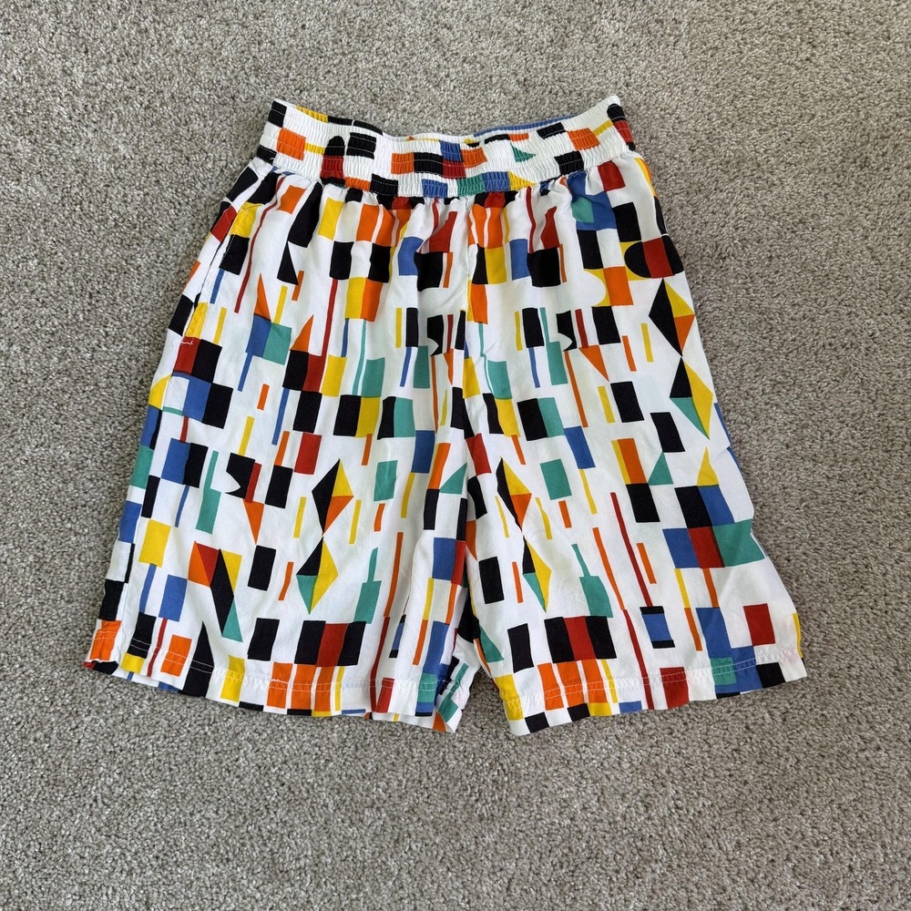 Vintage Complements Shorts Womens Medium Rayon Bermuda Geometric Print Summer